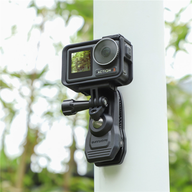 Drone Camera Action - คลิปหนีบแม่เหล็กสำหรับกล้องแอคชั่น หมุนได้ 360 องศา ใช้กับหมวก เข็มขัด