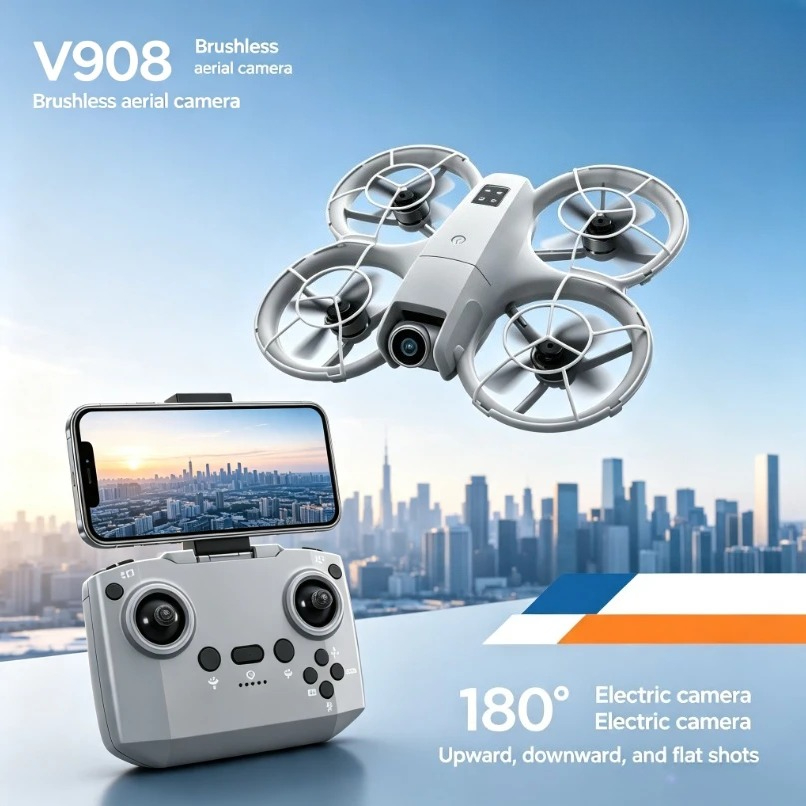 Drone Camera Hd - โดรน GPS รุ่นดั้งเดิม V908 แบบพับได้ กล้องคู่